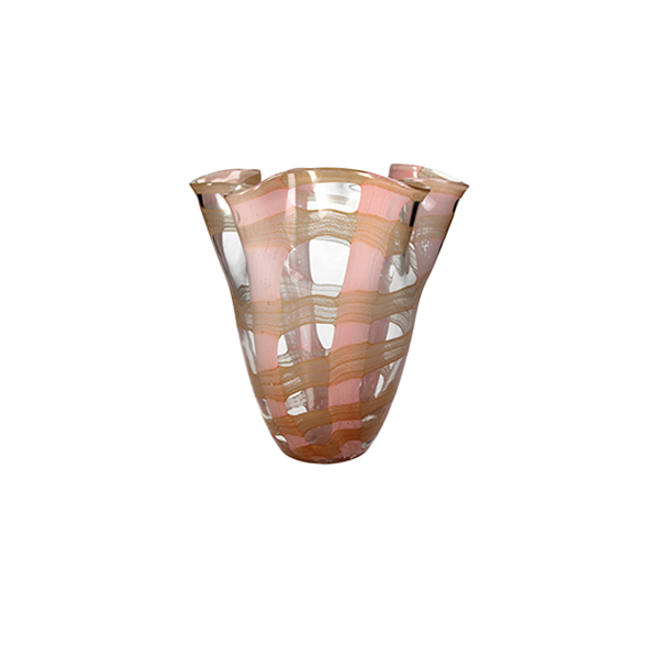 Vase Glass Peach אגרטל גלים