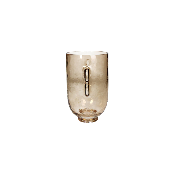 Vase Glass Amber אגרטל עגול