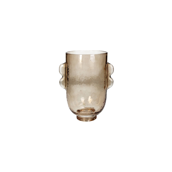 Vase Glass Amber אגרטל עגול