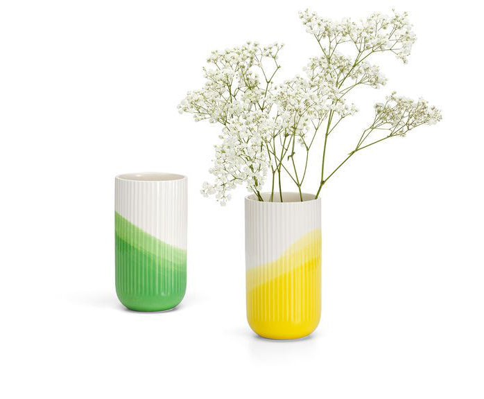 אגרטל Herringbone Vessels Vase Ribbed Green