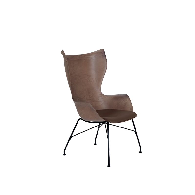 כיסא K/Wood Philippe Starck Dark Wood / Black Leather Seat