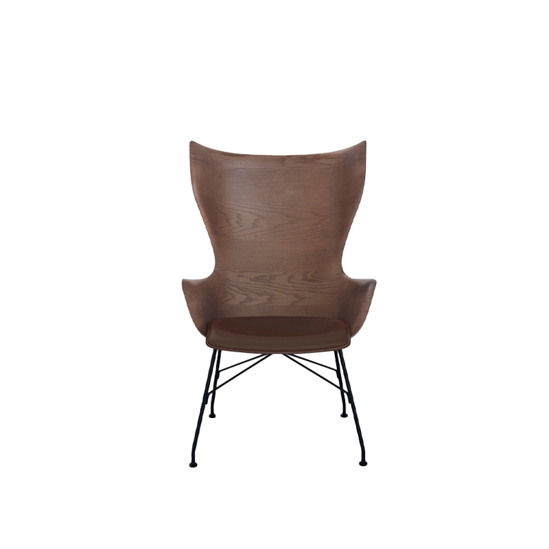כיסא K/Wood Philippe Starck Dark Wood / Black Leather Seat