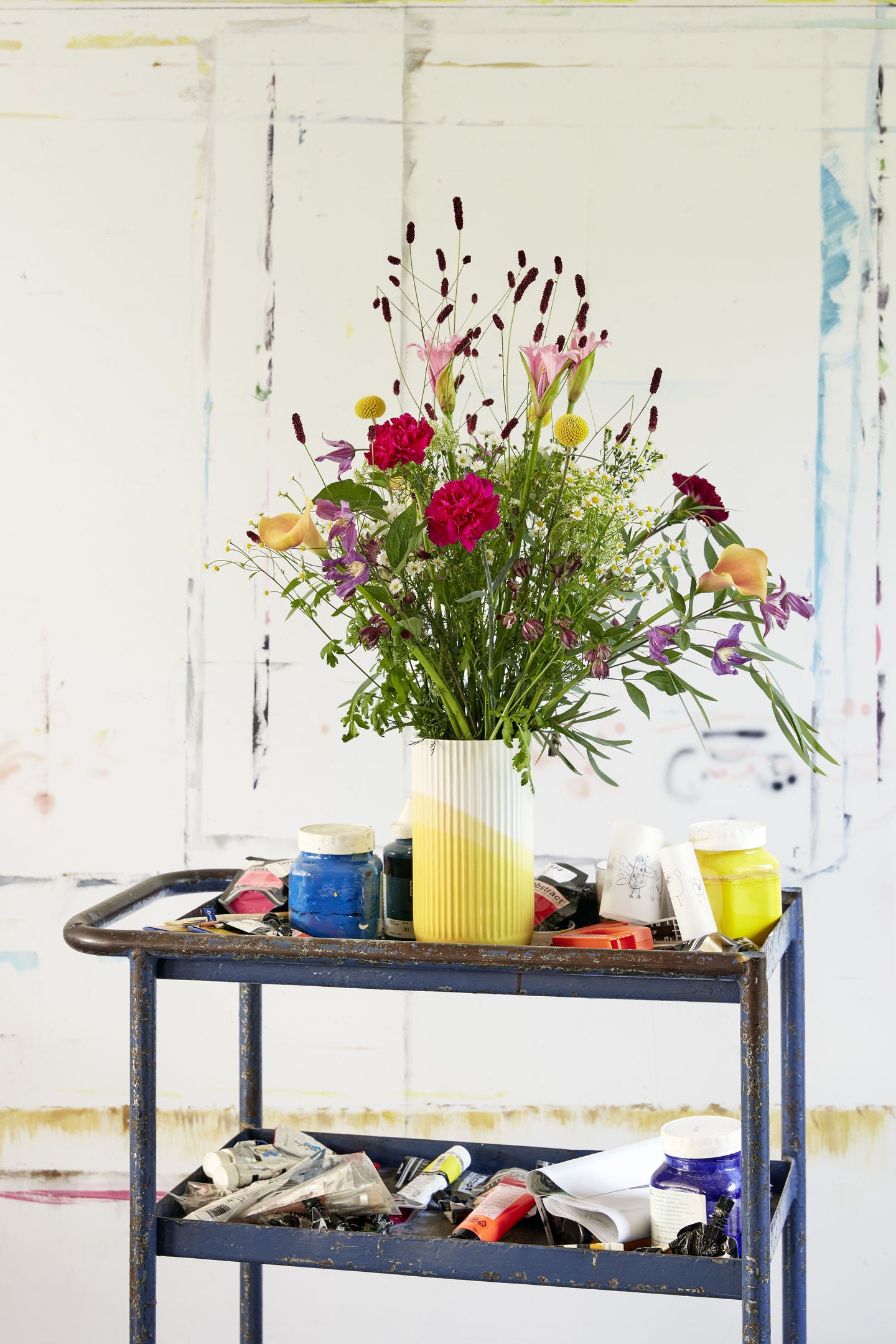 אגרטל Herringbone Vessels Vase Ribbed Yellow