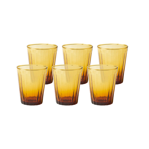 סט 6 כוסות זכוכית Amber S