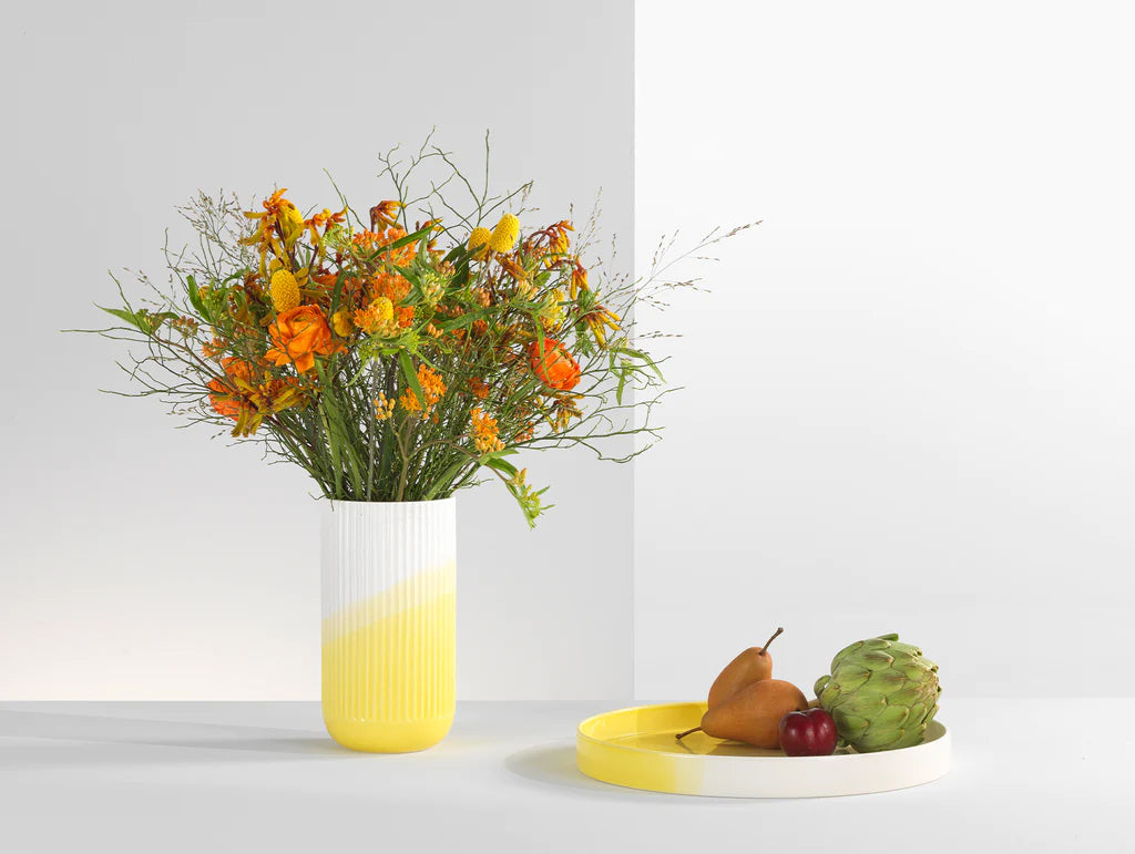 אגרטל Herringbone Vessels Vase Ribbed Yellow