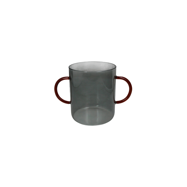Vase Glass Grey אגרטל רחב