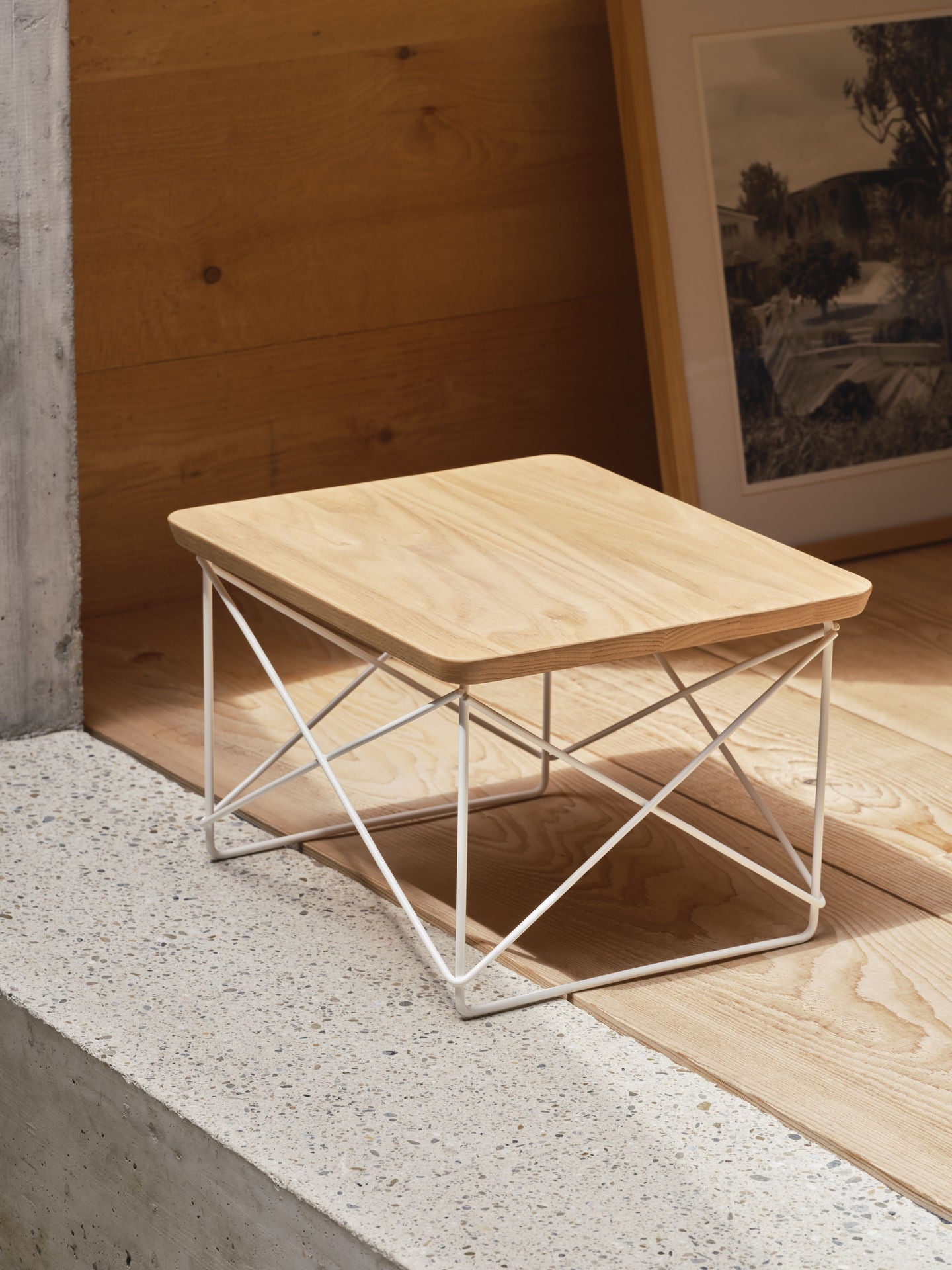שולחן צד Occasional Table LTR Solid Natural Oak/Chrome