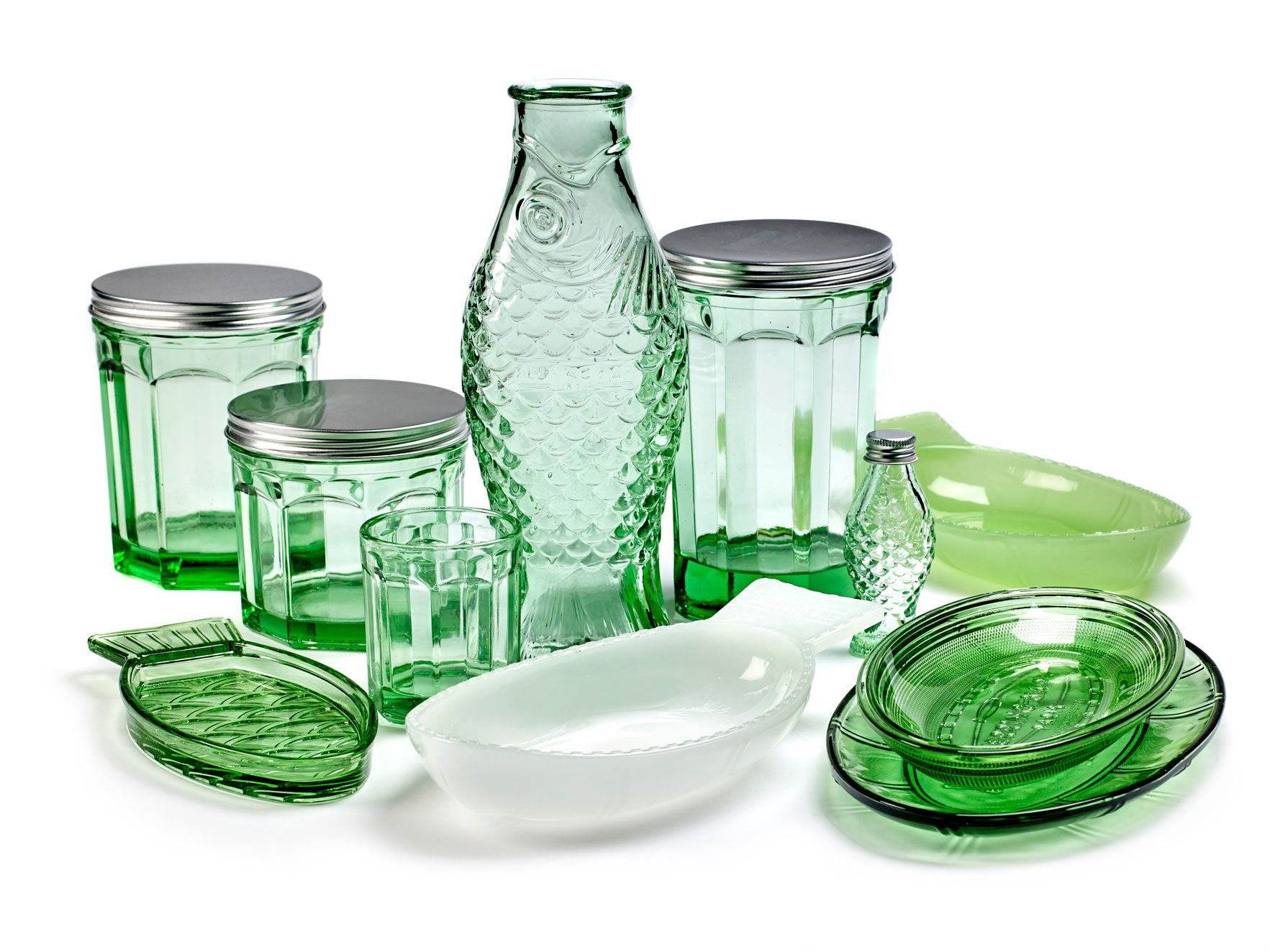 צנצנת קטנה Fish & Fish Jar Green