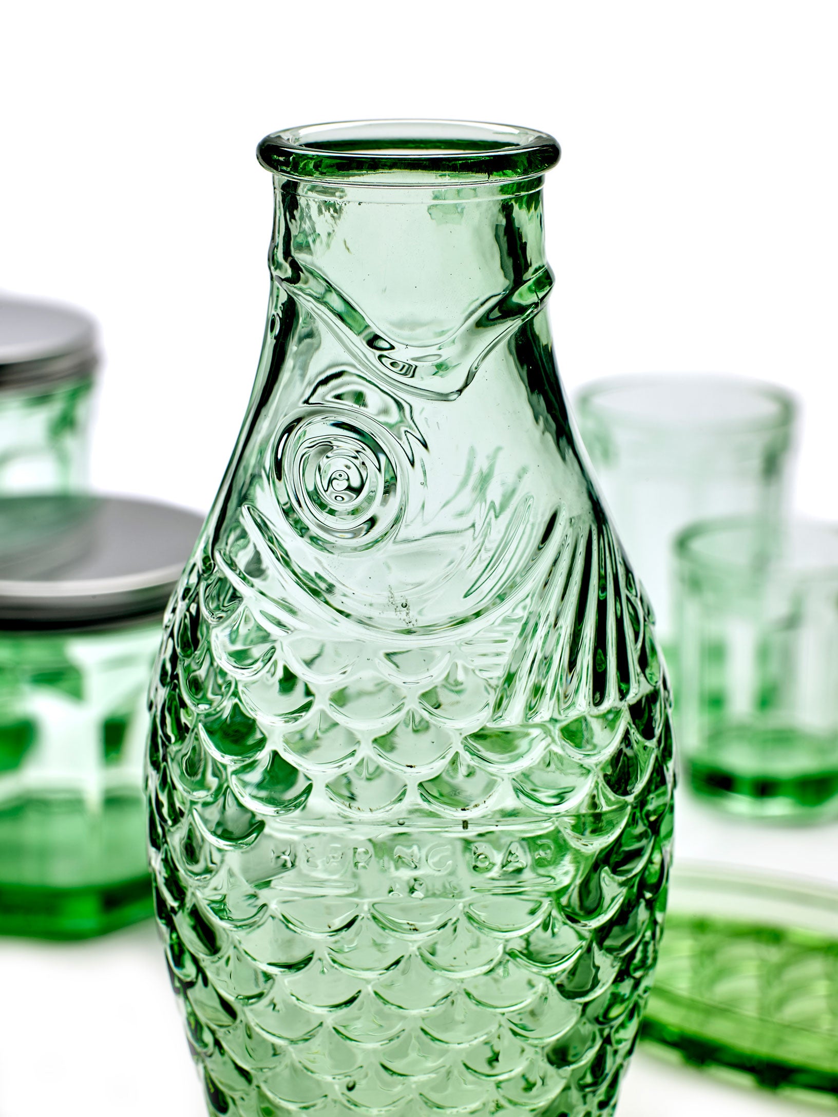 צנצנת קטנה Fish & Fish Jar Green