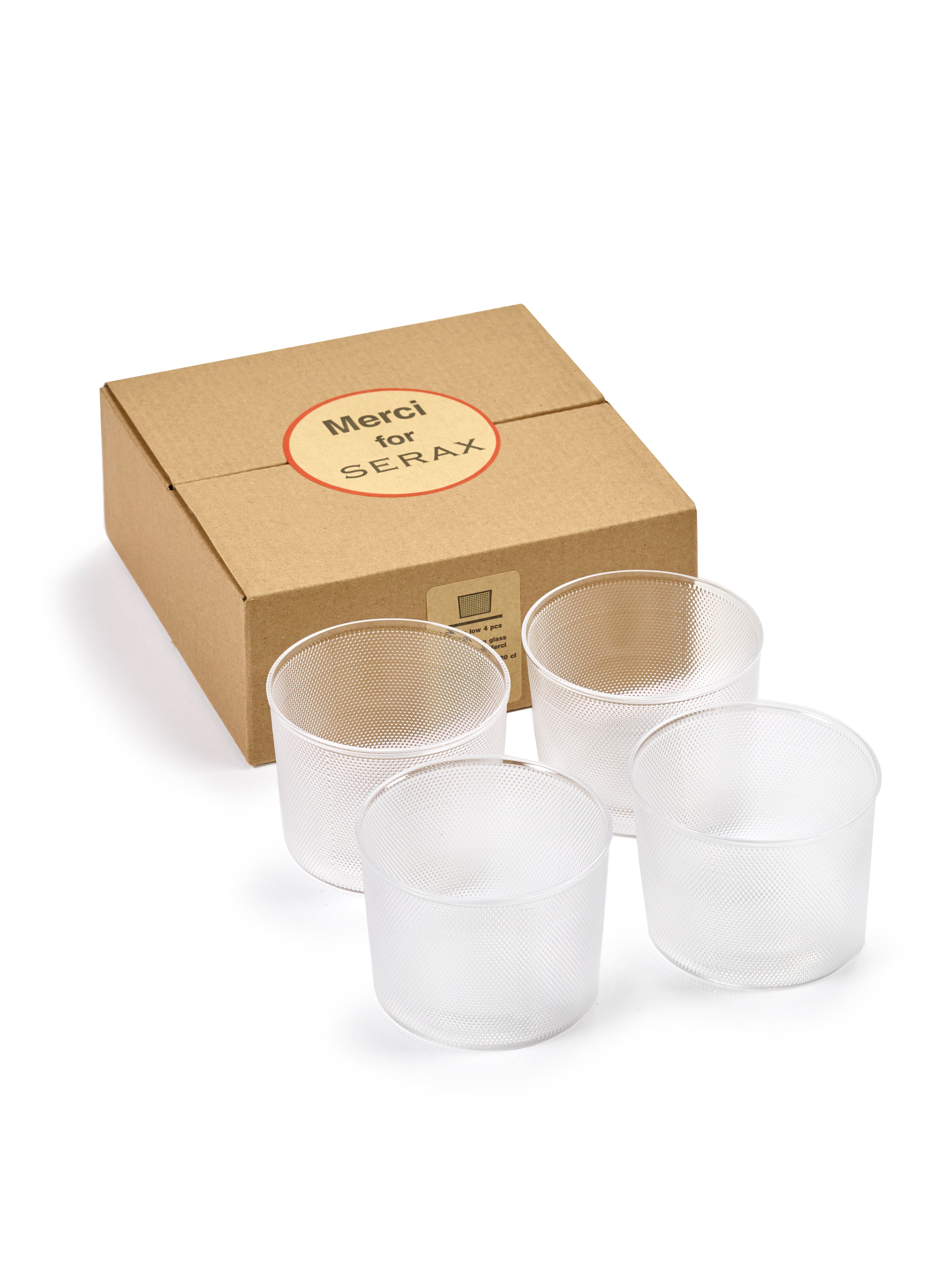 סט 4 כוסות זכוכית נמוכות Merci Glass La Nouvelle