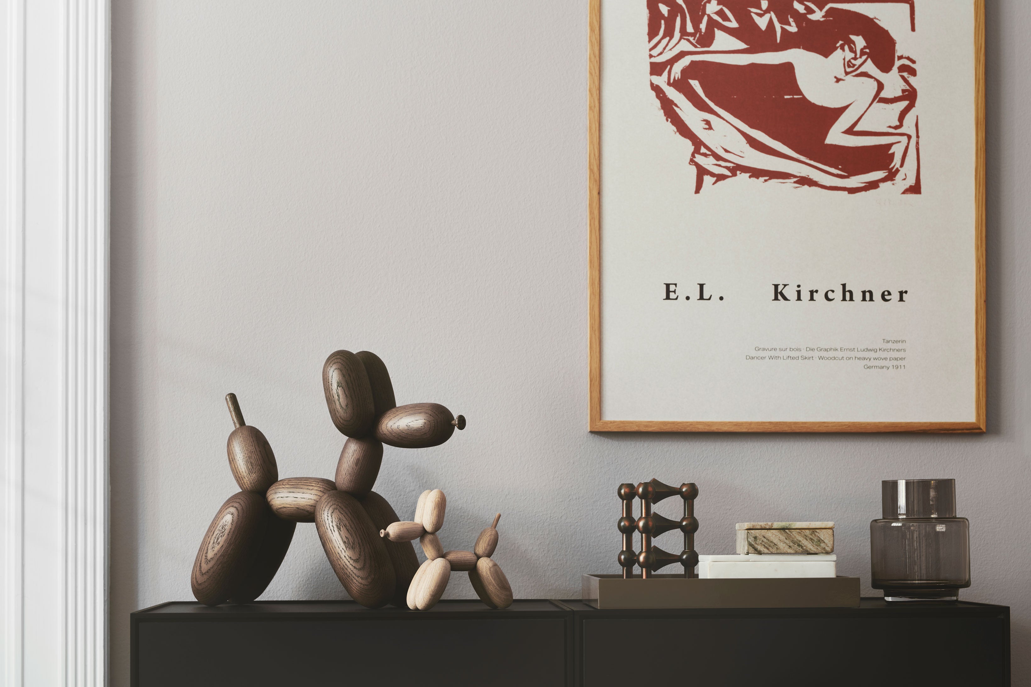 בובת עץ Ballon Dog Oak (Small)