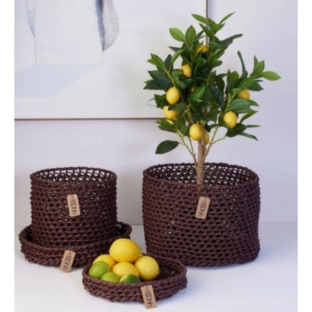 סלסלה Woven Paper Basket Fudge (Medium)