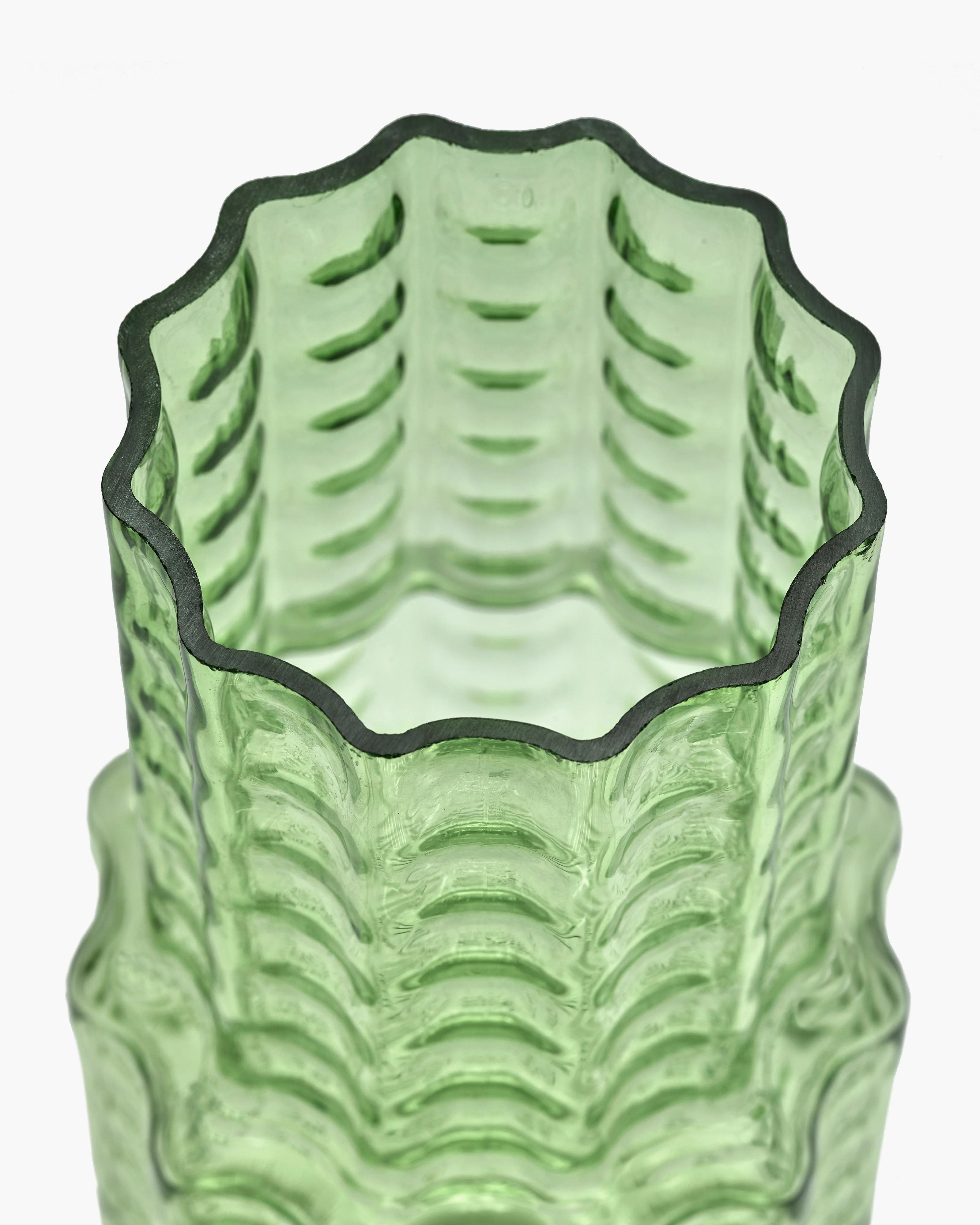 אגרטל Vase 05 Green Transparent Waves