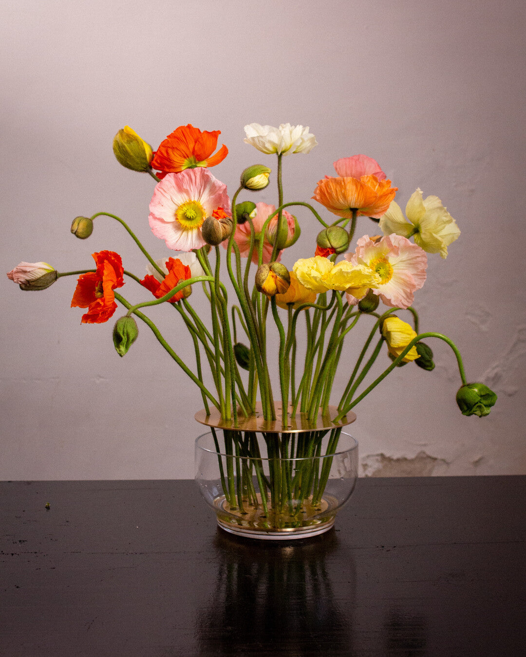 אגרטל Ikebana Vase זכוכית זהב גדול