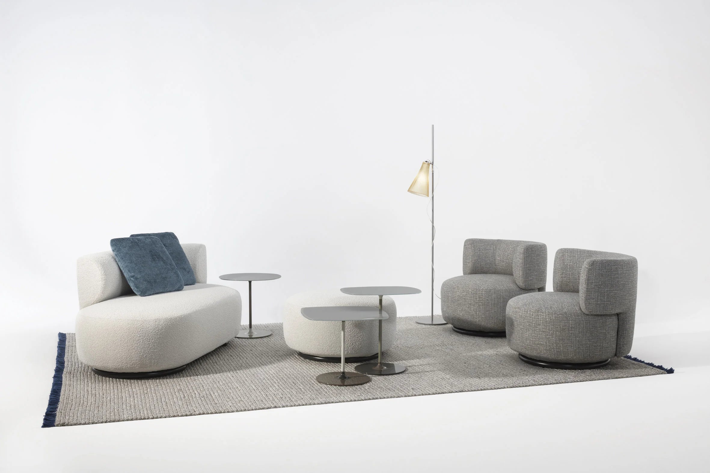 כורסא K Waiting Swivel Armchair Texture Grey