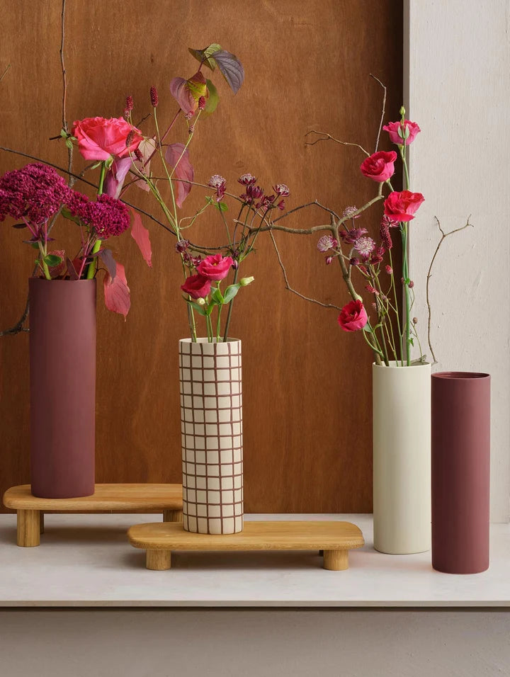 אגרטל Lines & Squares Vase Bordeaux