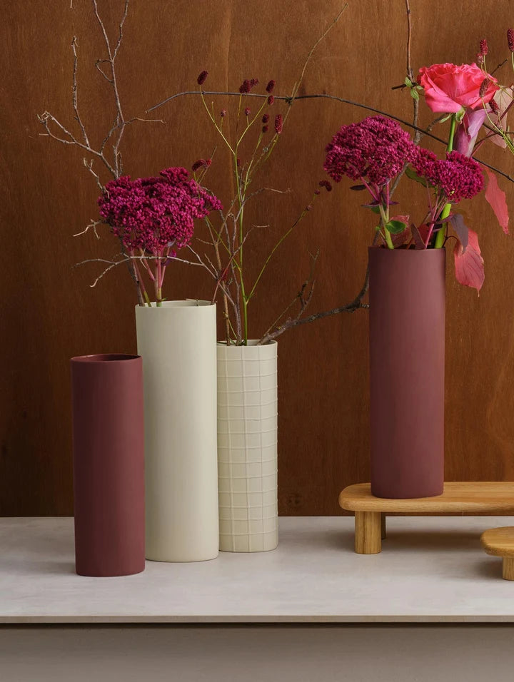 אגרטל Lines & Squares Vase Bordeaux