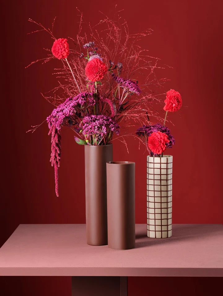 אגרטל Lines & Squares Vase Bordeaux
