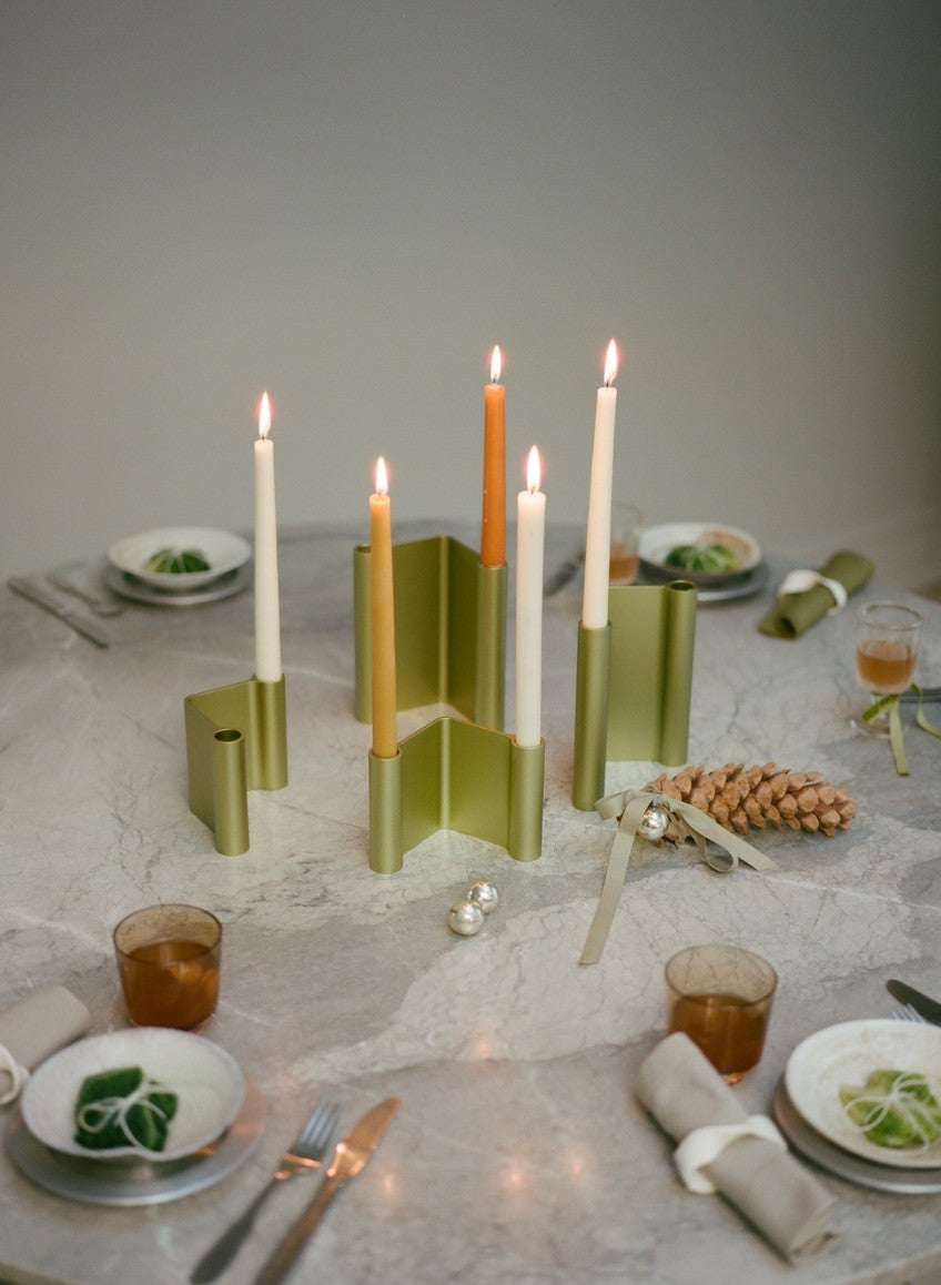 פמוטים Pair Candleholder Brown (large)