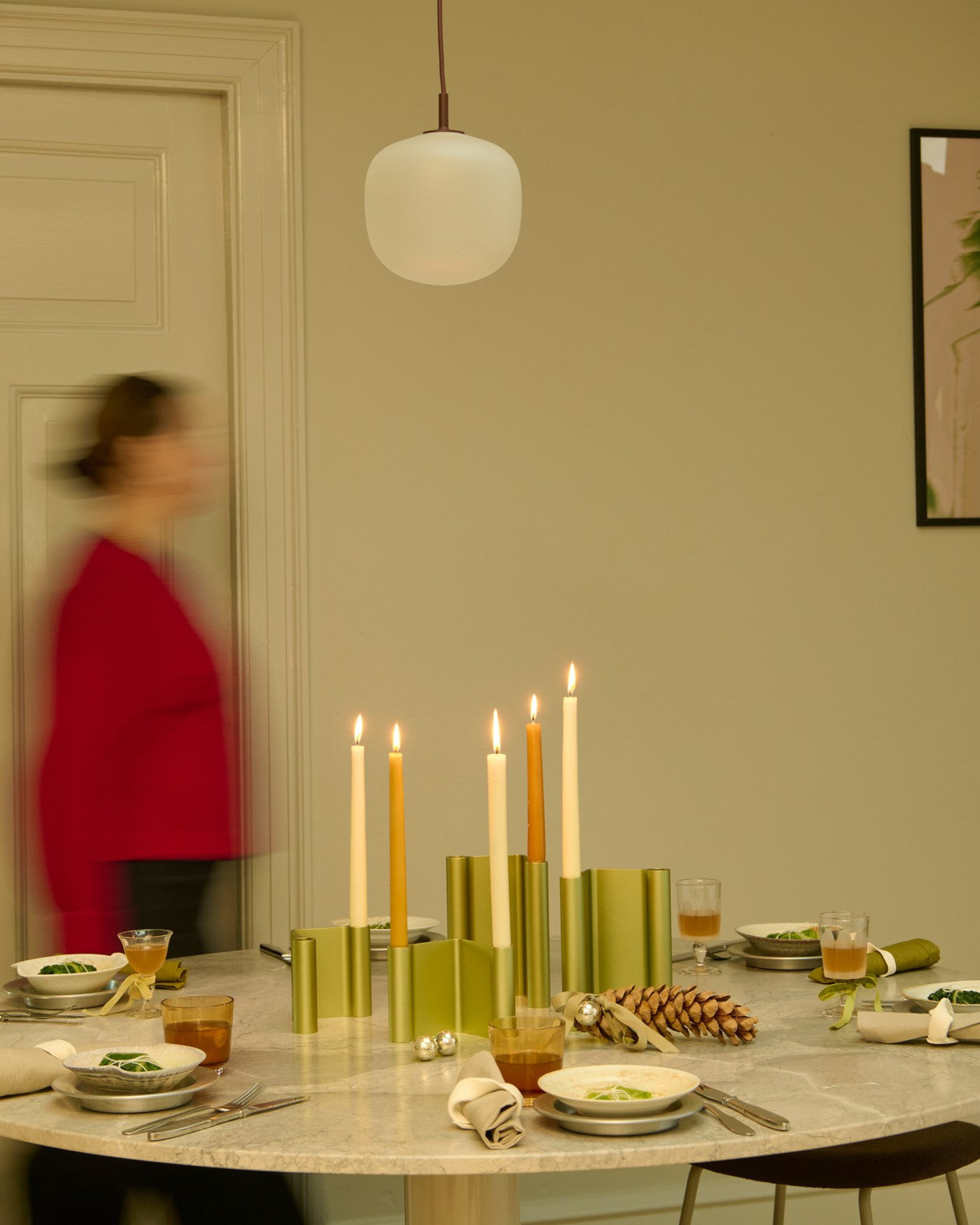 מנורה Rime Pendant Lamp / Ø 37 cm White