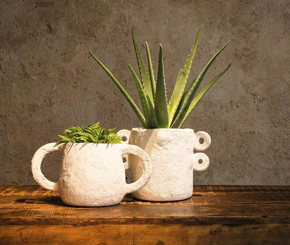 כלי נוי Pot Paper Mache Earth Beige (Small)