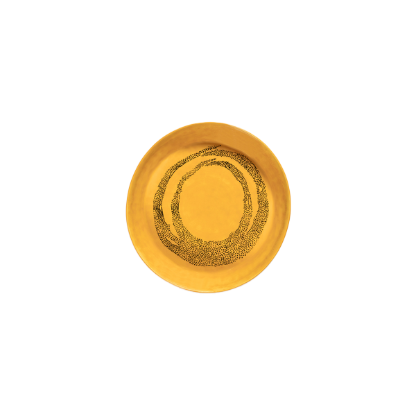צלחת הגשה עמוקה Feast Deep Serving Plate Yellow - Black Dots (Small)