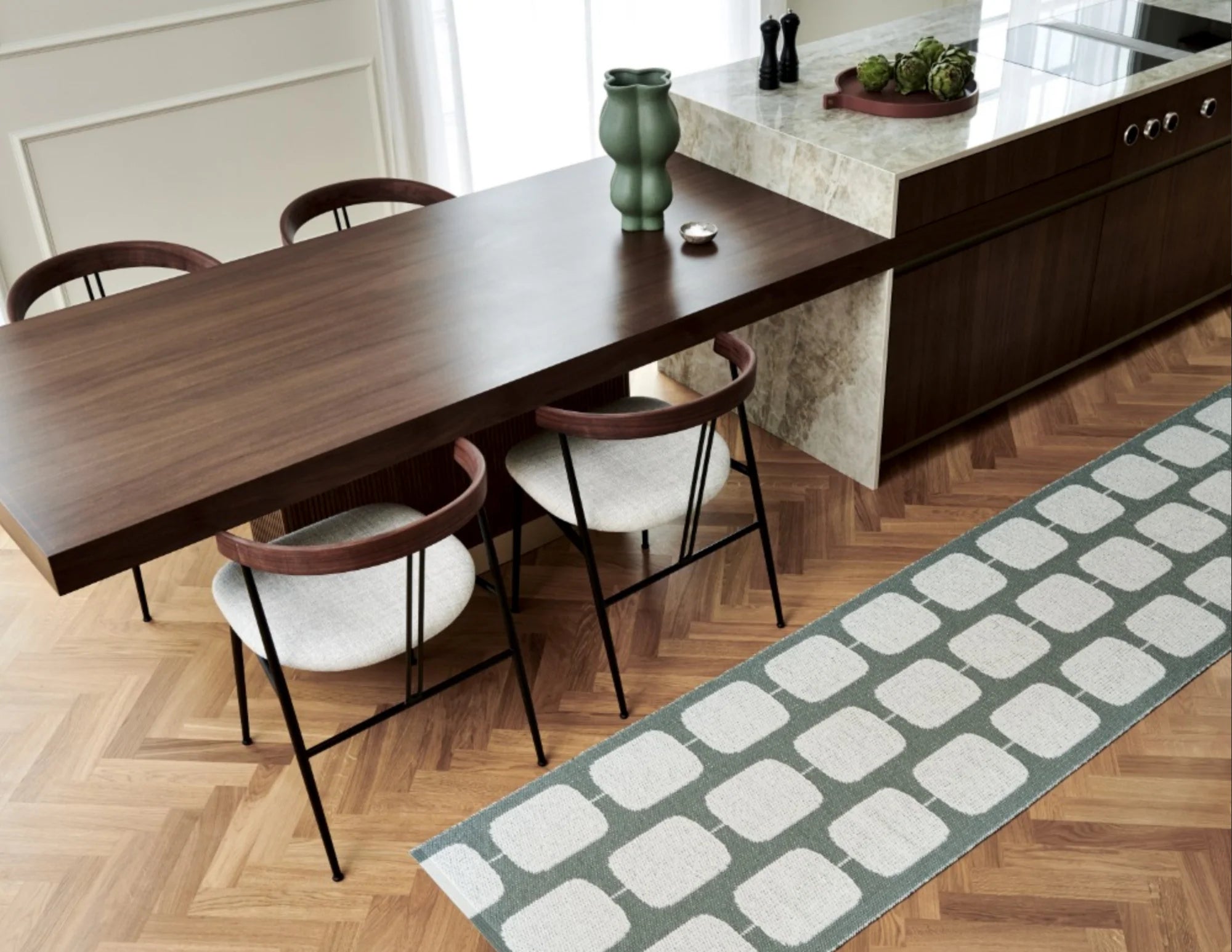 שטיח דו צדדי Sten Rug Black/Cream