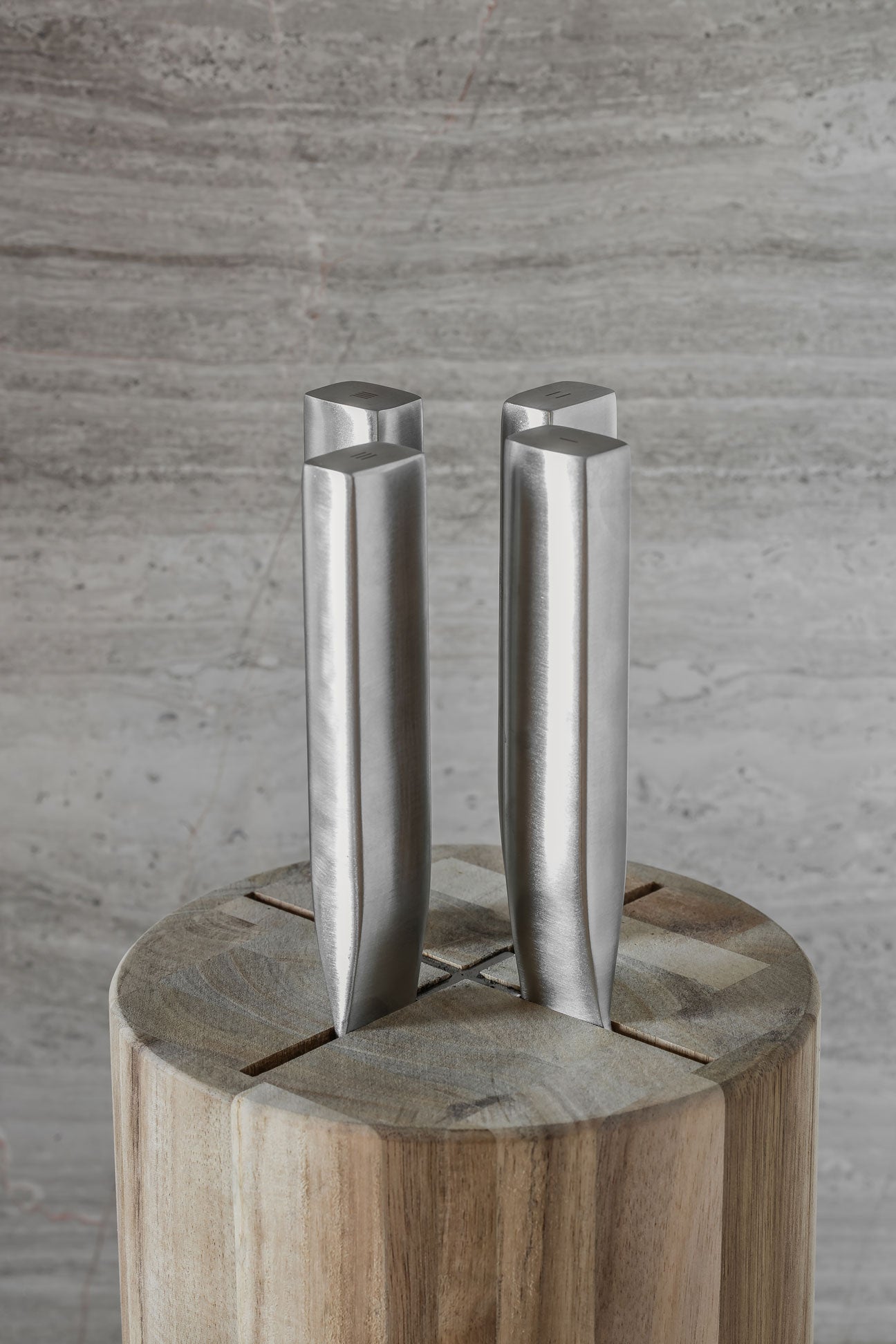 סט סכינים Knife Set With Wooden Knife Block Base