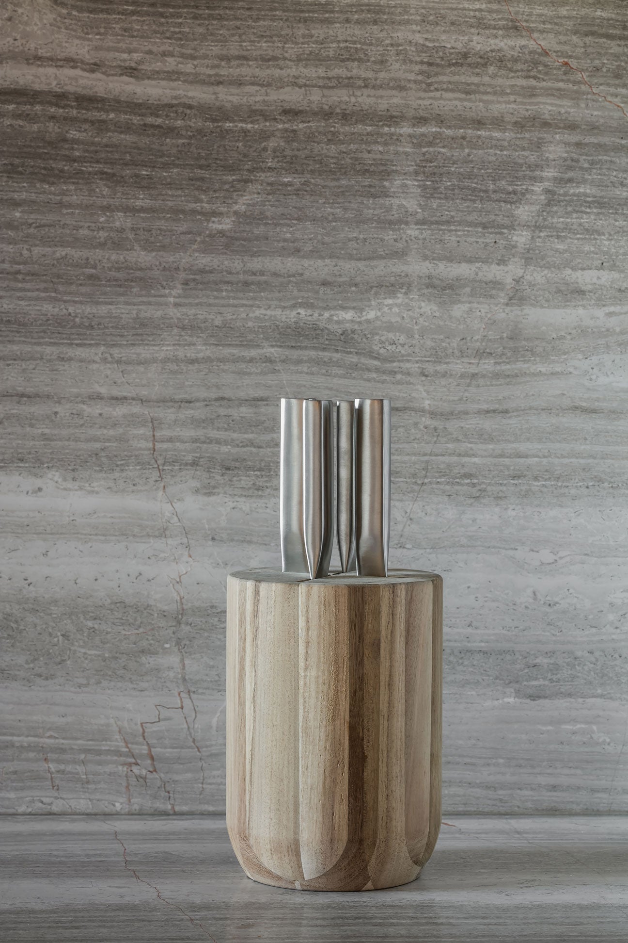 סט סכינים Knife Set With Wooden Knife Block Base