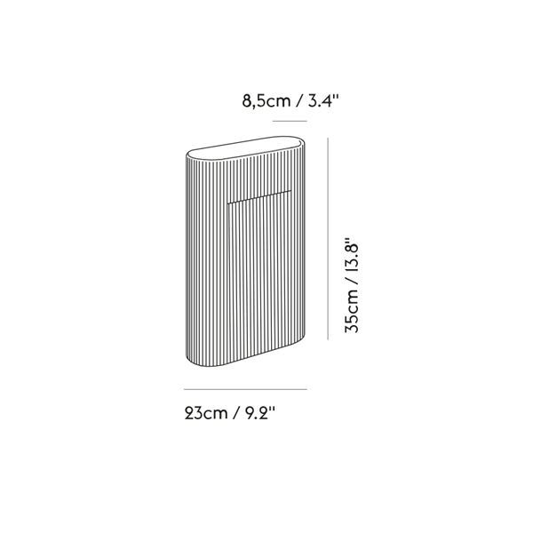 אגרטל Ridge Vase Frosted Glass White (medium)