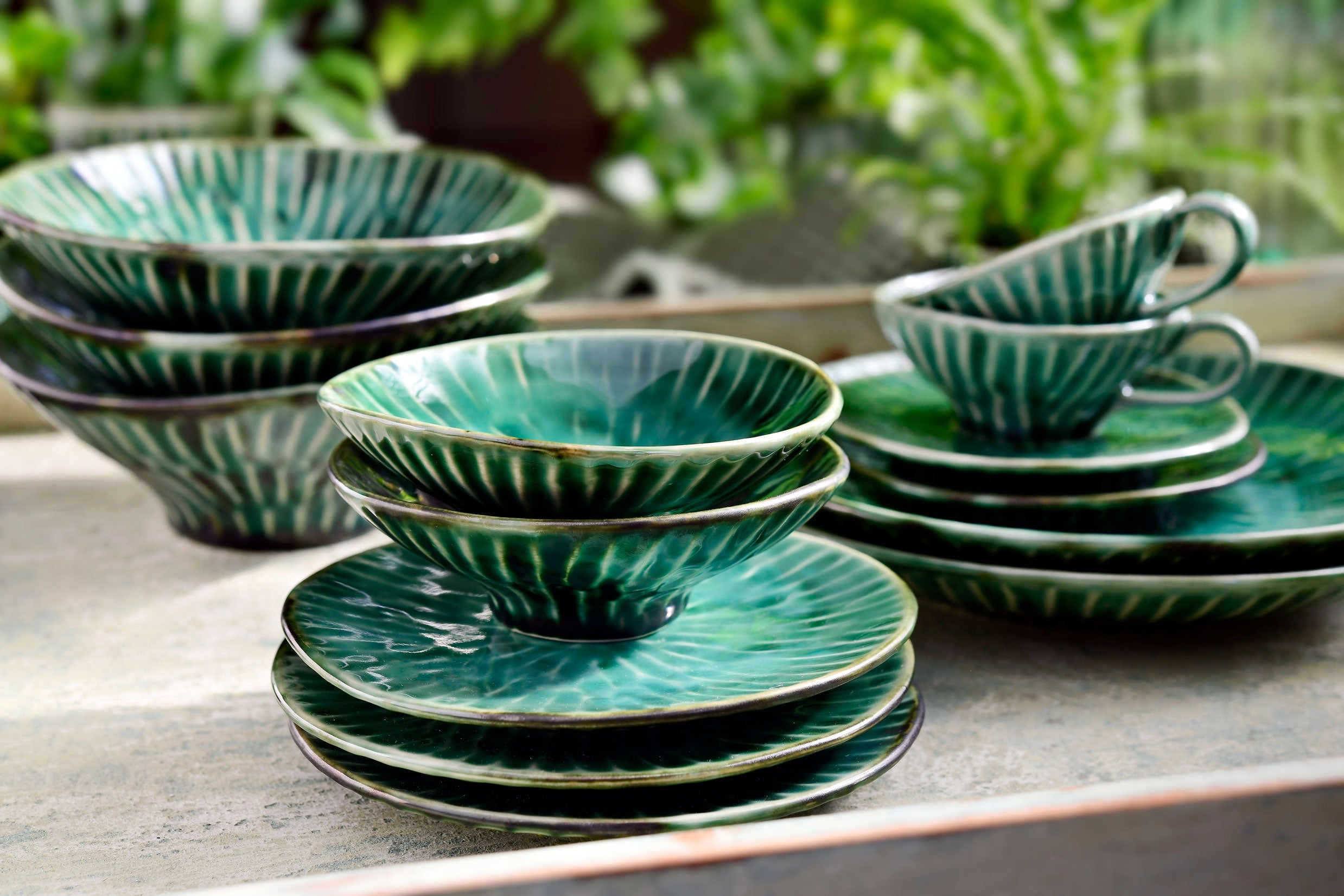 זוג צלחות הגשה Serving Plate S Verde Green