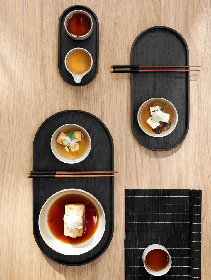 מגש Wood Tray Oval Black (Medium)