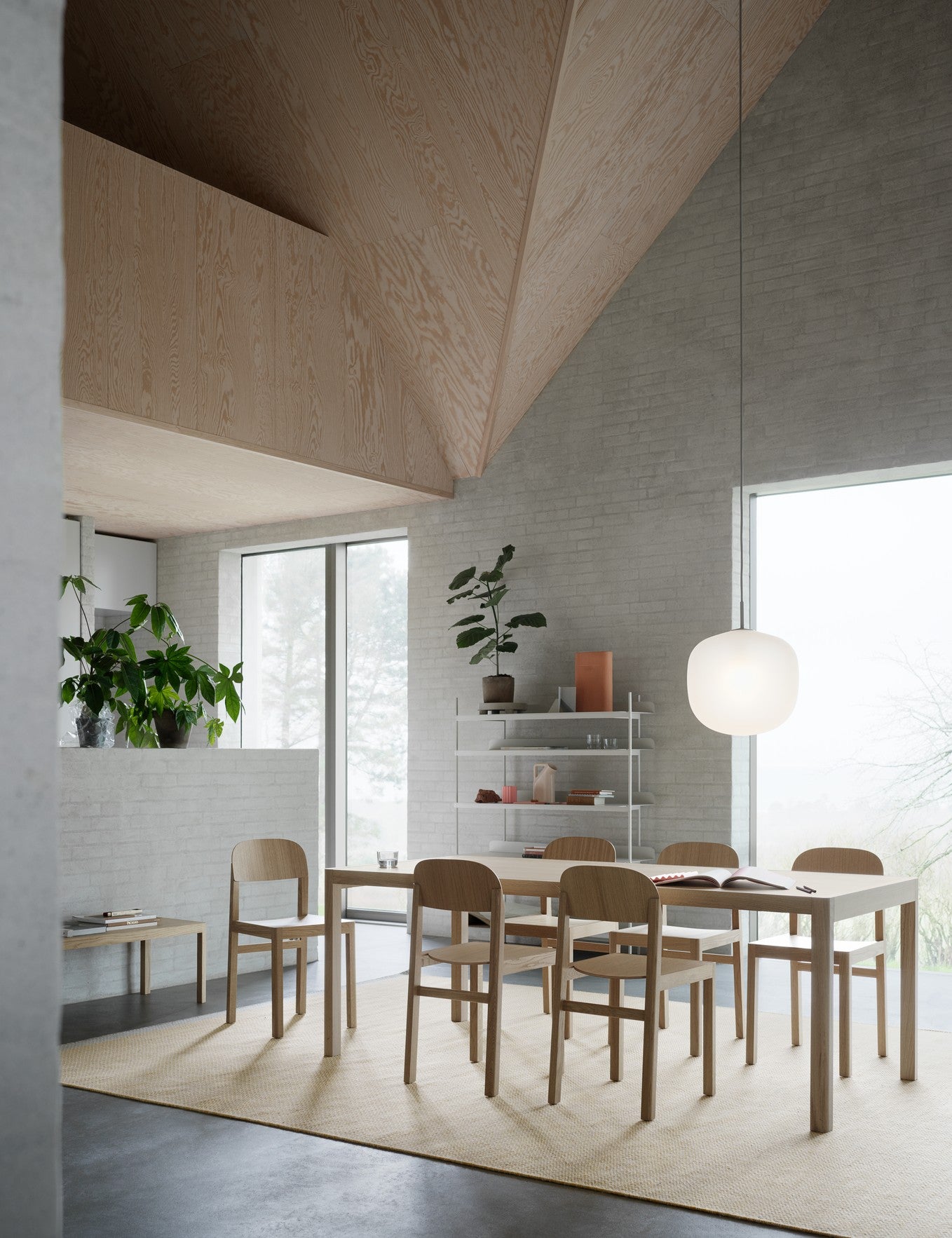 מנורה Rime Pendant Lamp / Ø 37 cm White