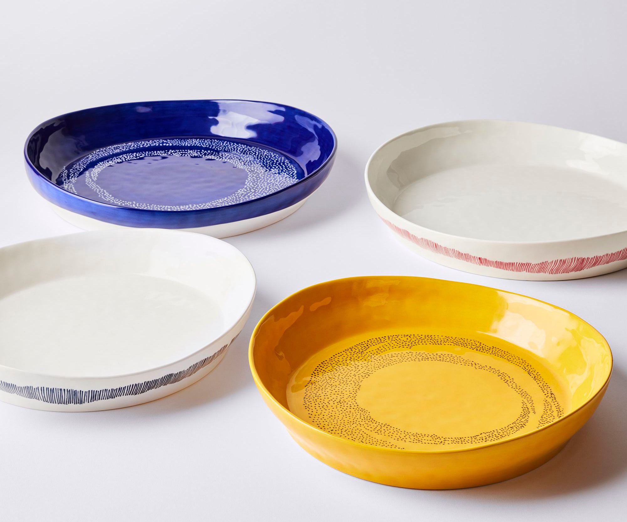 צלחת הגשה Feast Serving Plate Dark Blue - White (Medium)