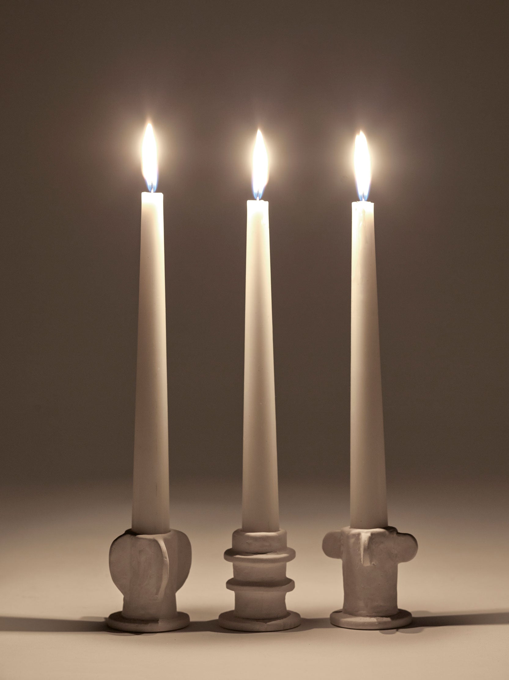 סט 3 פמוטים Candle Holder Beige Molly