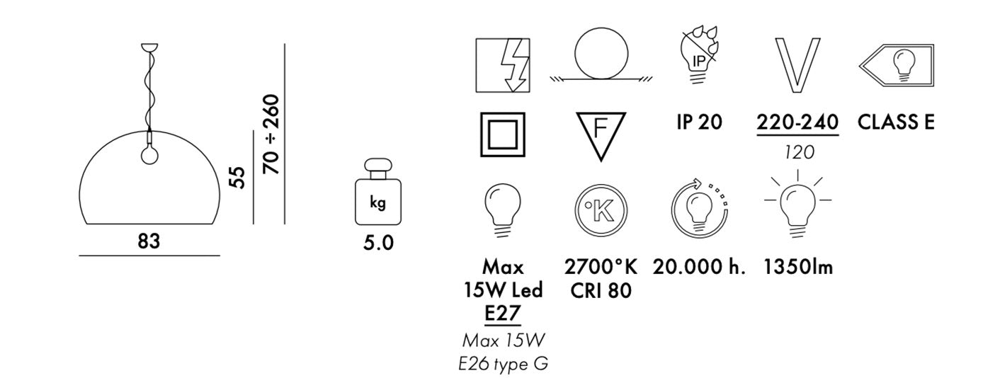 מנורת תקרה FL/Y Lamp Crystal