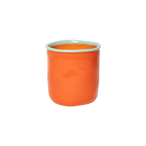 עציץ Flower Pot Orange and Mint (Medium)