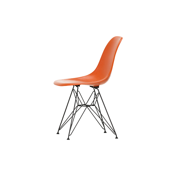 *כסא Eames Fiberglass DSR Red Orange, Basic Dark