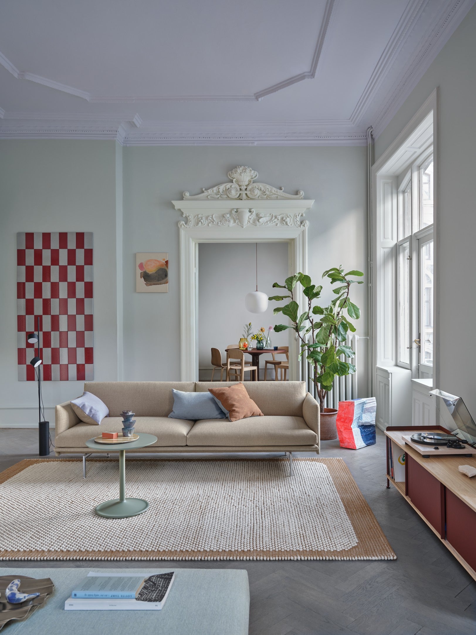 מנורה Rime Pendant Lamp / Ø 37 cm White