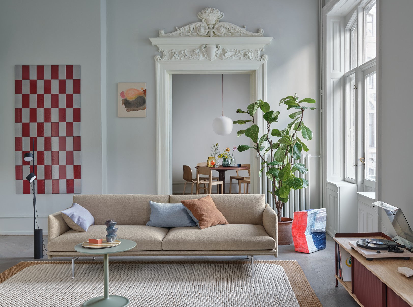מנורה Rime Pendant Lamp / Ø 37 cm White