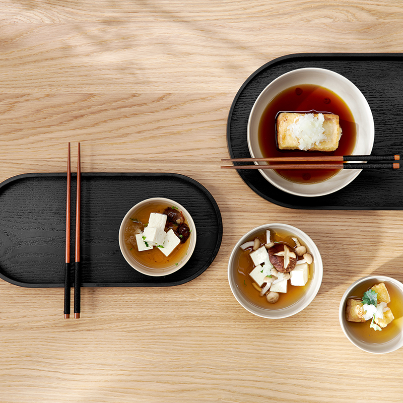 מגש Wood Tray Oval Black (Medium)