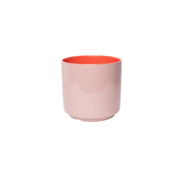 עציץ עם תחתית Flower Pot With Saucer Violet, Pink and Green