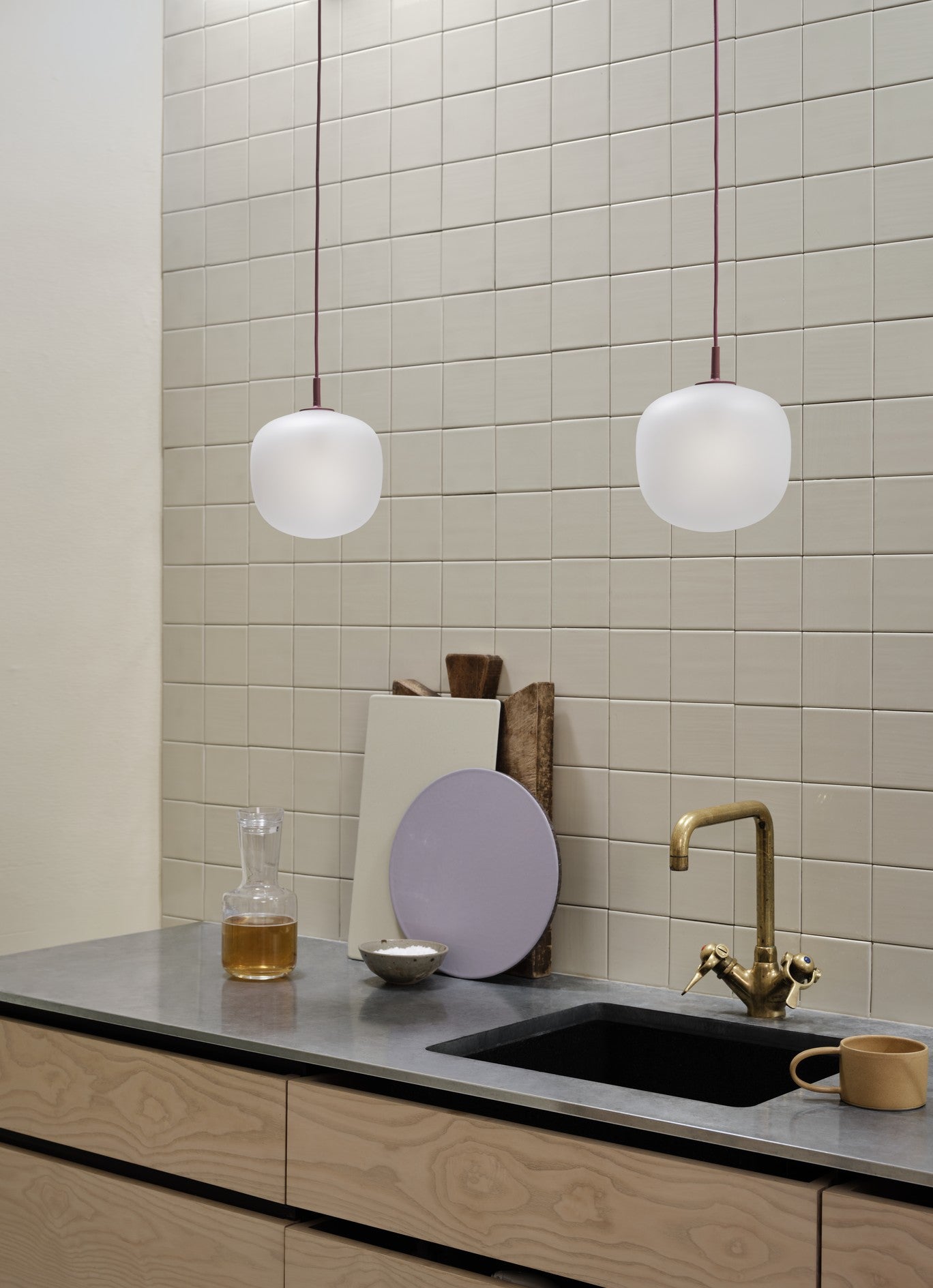 מנורה Rime Pendant Lamp / Ø 37 cm White