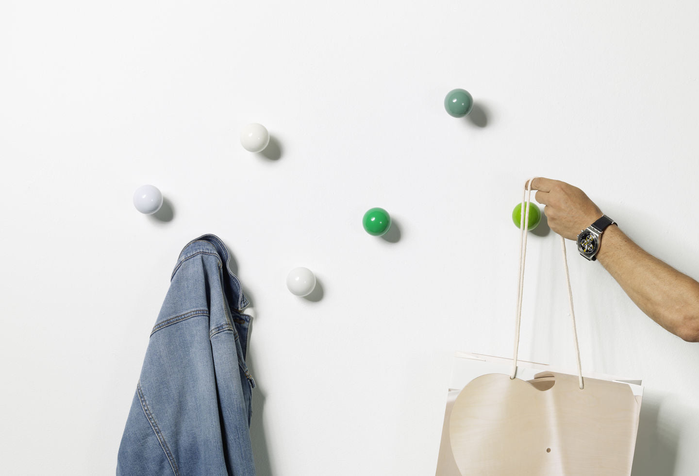 סט 3 מתלים Coat Dots Green