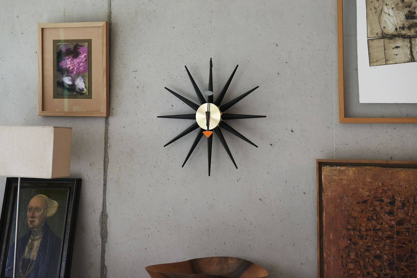 שעון Sunburst Clock Black