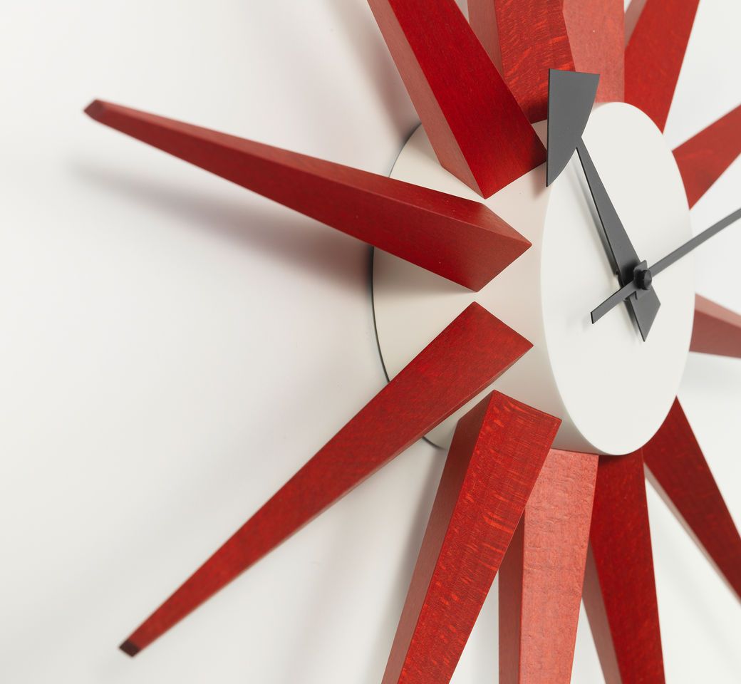 שעון Sunburst Clock Red