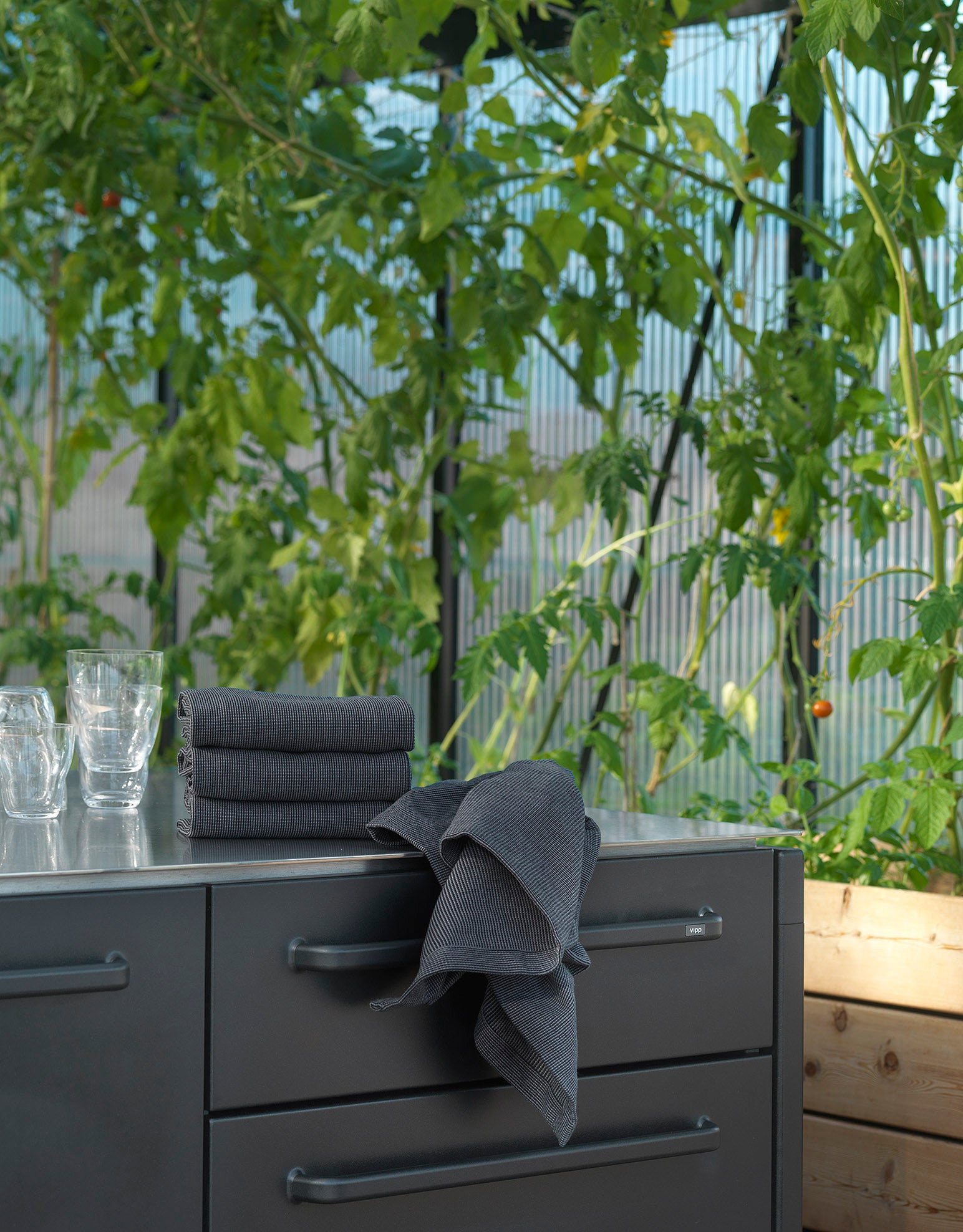 סט 2 מגבות ידיים Vipp Tea Towel Black